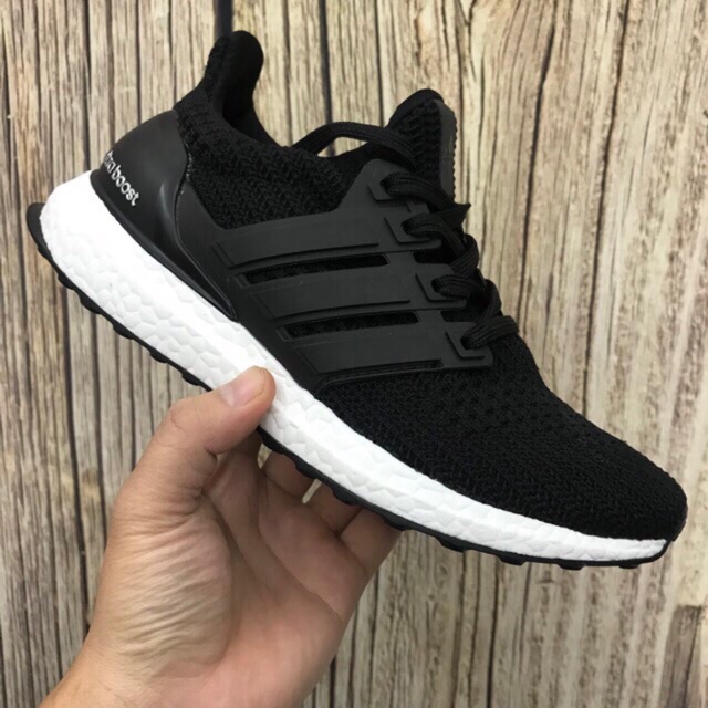 Giày thể thao sneaker giày học sinh Ultraboost 4.0 đen đế trắng cá tính