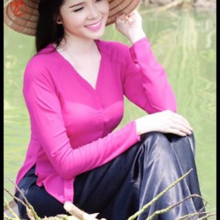 Quần sa tanh đen trơn cho bà