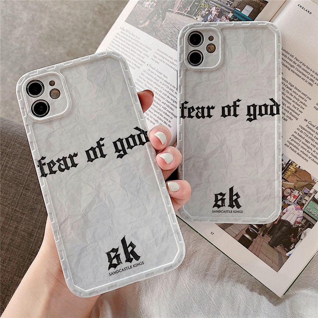 Ốp Điện Thoại Nhựa Mềm In Chữ Fear of god Cho iPhone13 12 11PRO MAX 7/8plus X/XS XR XMAX