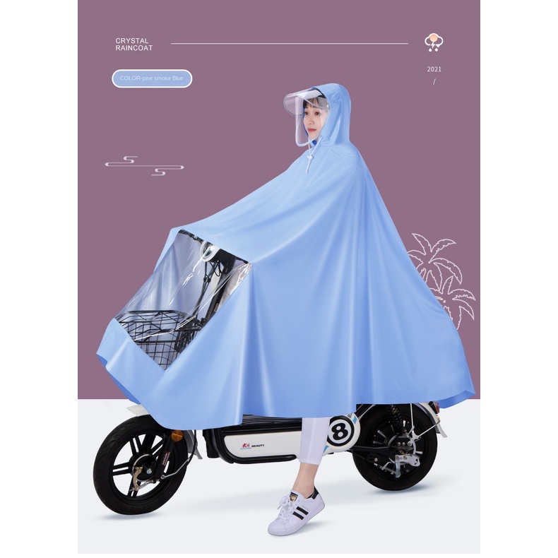 Áo Mưa PVC Dày Trong Suốt Chống Mưa Dùng Đi Xe Đạp Điện Dành Cho Người Lớn