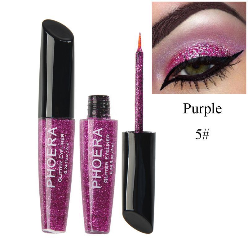 PHOERA Charm Makeup Eyeshadow Waterproof Glitter Lasting Liquid Glossy Eyeliner