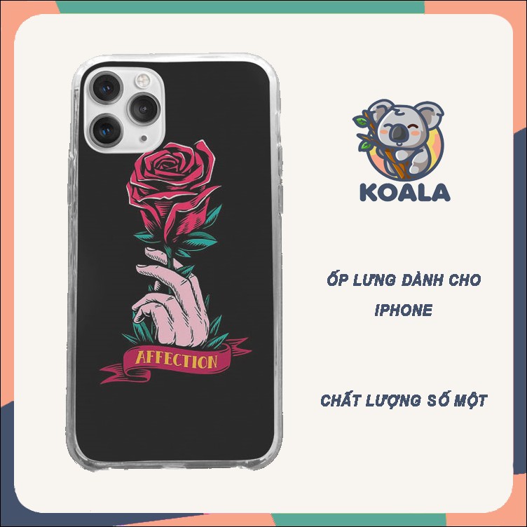 Ôp iphone hoa hồng trên tay bo Iphone 7/7Plus/8/8Plus/X/Xs/Xs Max/11/11 Promax/12/12 Promax SUPPOD00046