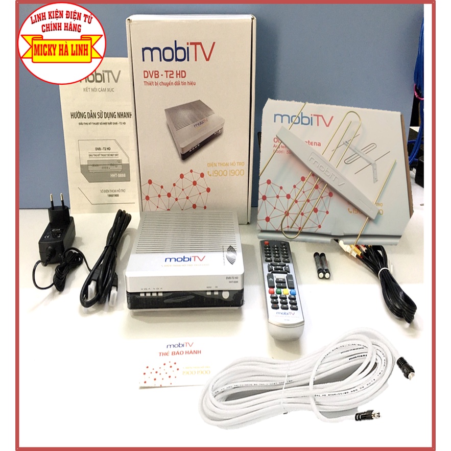 [Chính Hãng] Bộ đầu thu DVB T2 mobiTV + anten ngoài trời +15m dây cáp - Xem kênh truyền hình với 99 kênh truyền hình