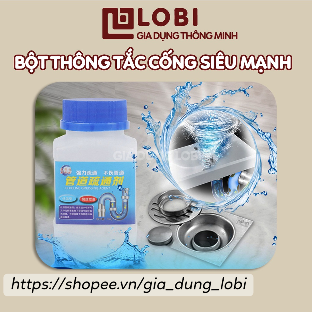 Bột thông tắc cống đường ống bồn cầu bồn rửa mặt xử lý triệt để cặn bã chất thải hữu cơ