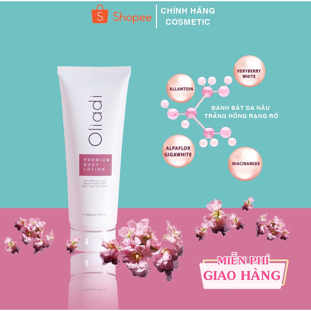 Kem Body Oliadi Nano Phân Tử SPF25+ Dưỡng Ẩm Trắng Da Nuôi Dưỡng Làn Da Mềm Mại Tuýp 200ml - Chính Hãng