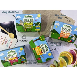 Set 4 hộp váng, sữa chua và trái cây Heinz Uk dánh cho bé từ 4 tháng tuổi