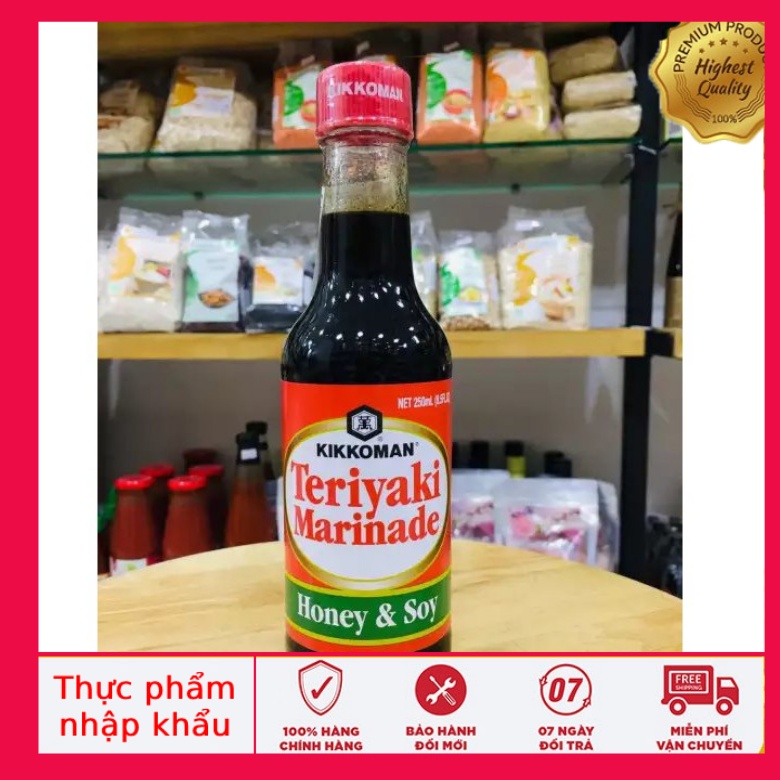 Sốt tẩm ướp Teriyaki Mật Ong &amp; Nước tương Kikkoman 250ml