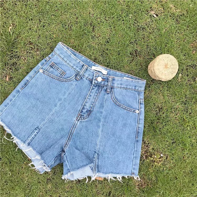 Quần short jeans lưng cao ống rộng cá tính cho nữ | BigBuy360 - bigbuy360.vn