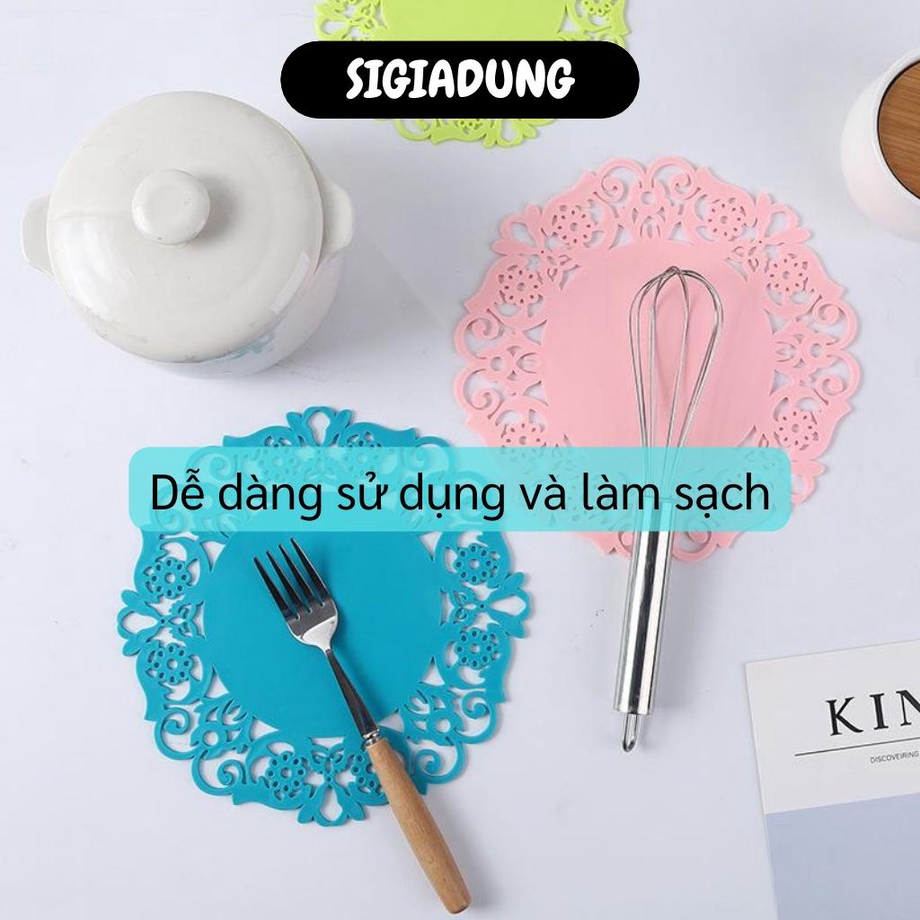 [SGD] Đế Lót Ly - Miếng Lót Nồi, Chén Bát Dĩa Silicone Họa Tiết Hình Hoa Cách Nhiệt  1029