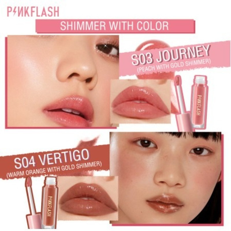 Son bóng dưỡng môi PINKFLASH OhMyGloss 11 màu tùy chọn chăm sóc môi tạo đôi môi căng mọng