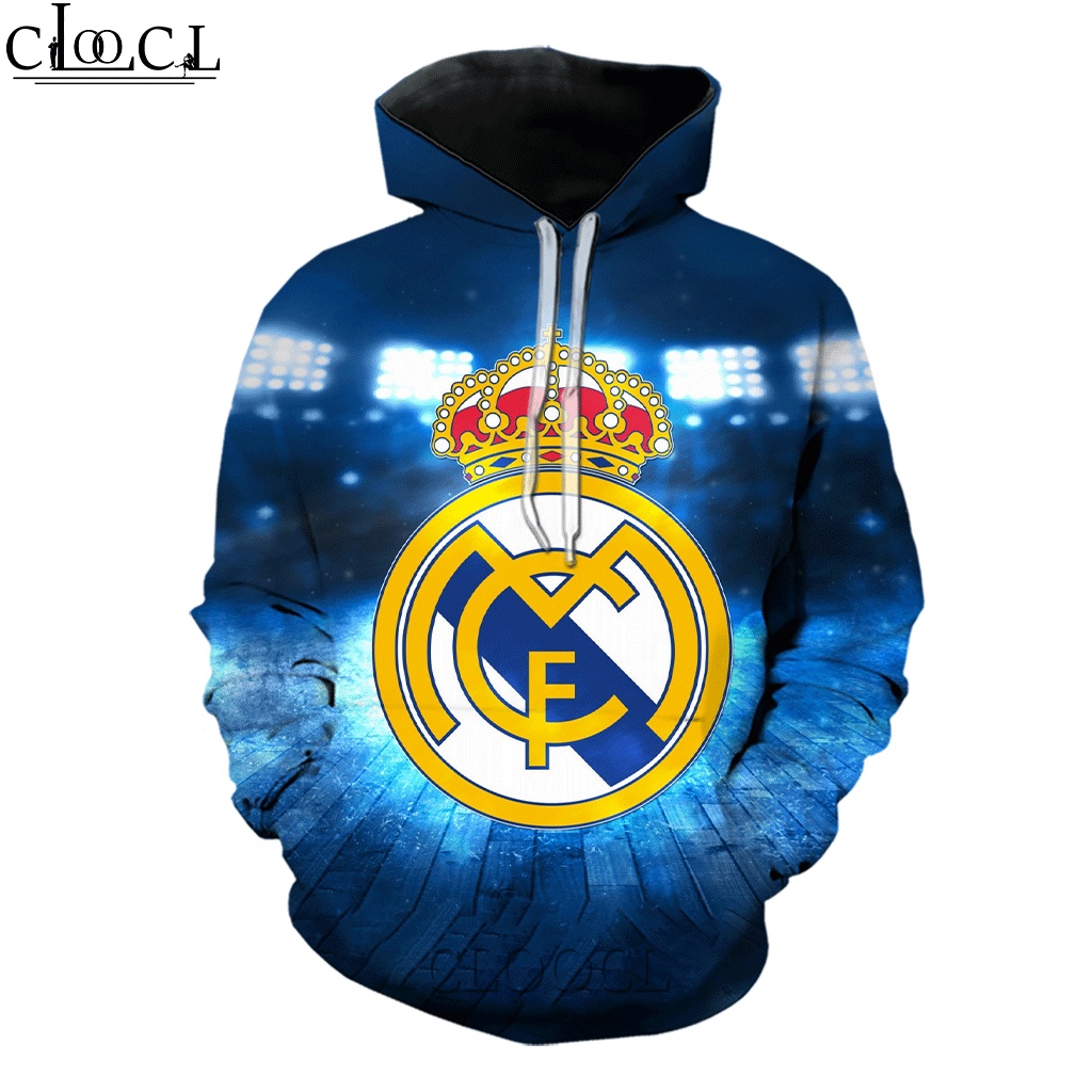 Áo Hoodie In Họa Tiết Real Madrid CF League 3D Cho Nam Và Nữ