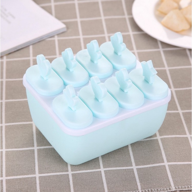 Bộ Khuôn Làm Kem 8 Ngăn Que Rời Tiện Lợi Tiết Kiệm, Dễ Sử Dụng