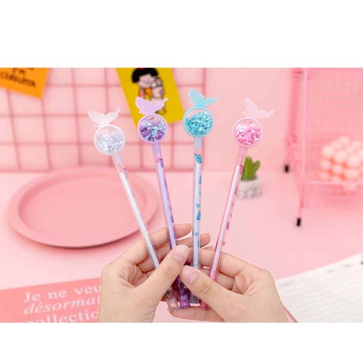Bút Gel Nước Mực Đen Bướm Ngũ Sắc H69