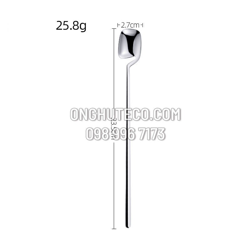 Muỗng Khuấy Cà Phê Cocktail Sáng Tạo Có Khe Tựa Nghiêng Vào Ly - INOX 304 - 2 Kích Cỡ