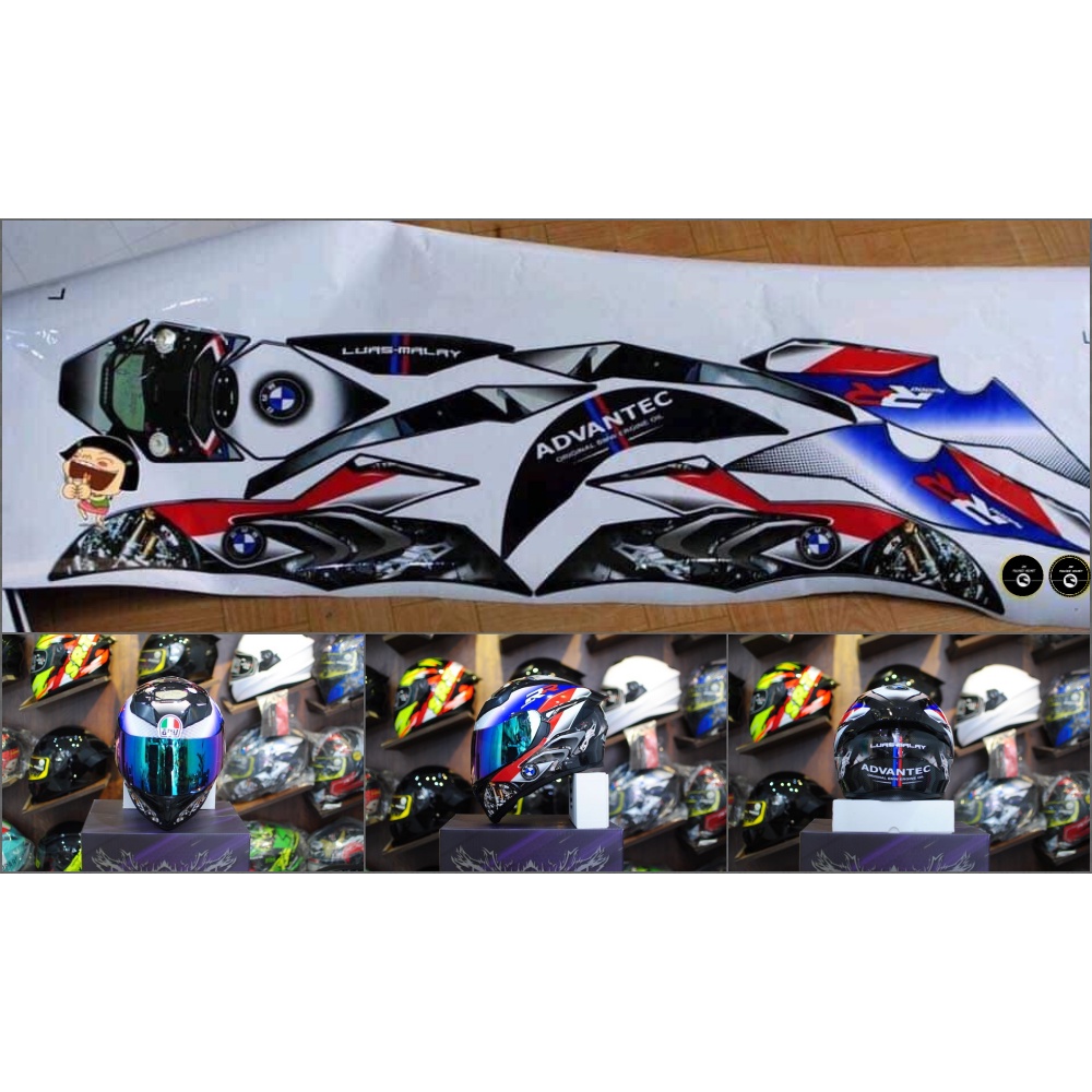 Tem BMW dán mũ bảo hiểm fullface