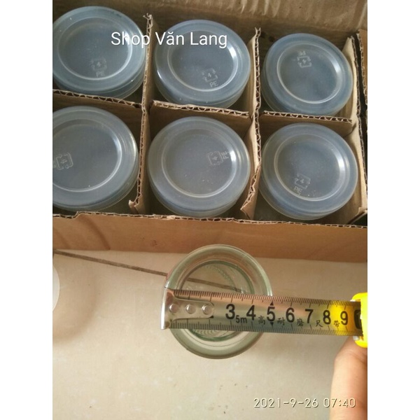 Hũ thuỷ tinh làm sữa chua có nắp loại to dày hình hello kitty