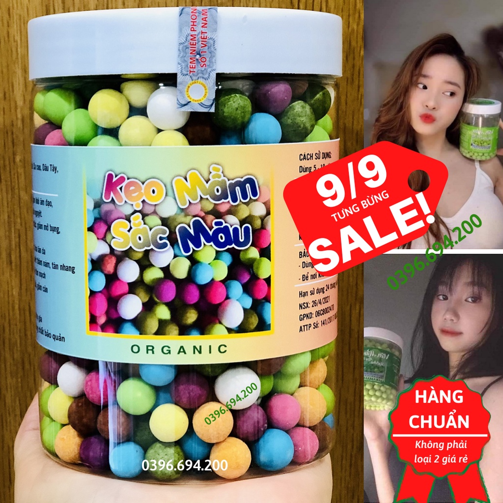 Hộp 500g Viên Mầm Đậu Nành Hỗ Trợ Tăng Vòng 1 Giảm Cân Mix Vị Nguyên Xơ Matcha Collagen Dâu Việt Quất Cacao