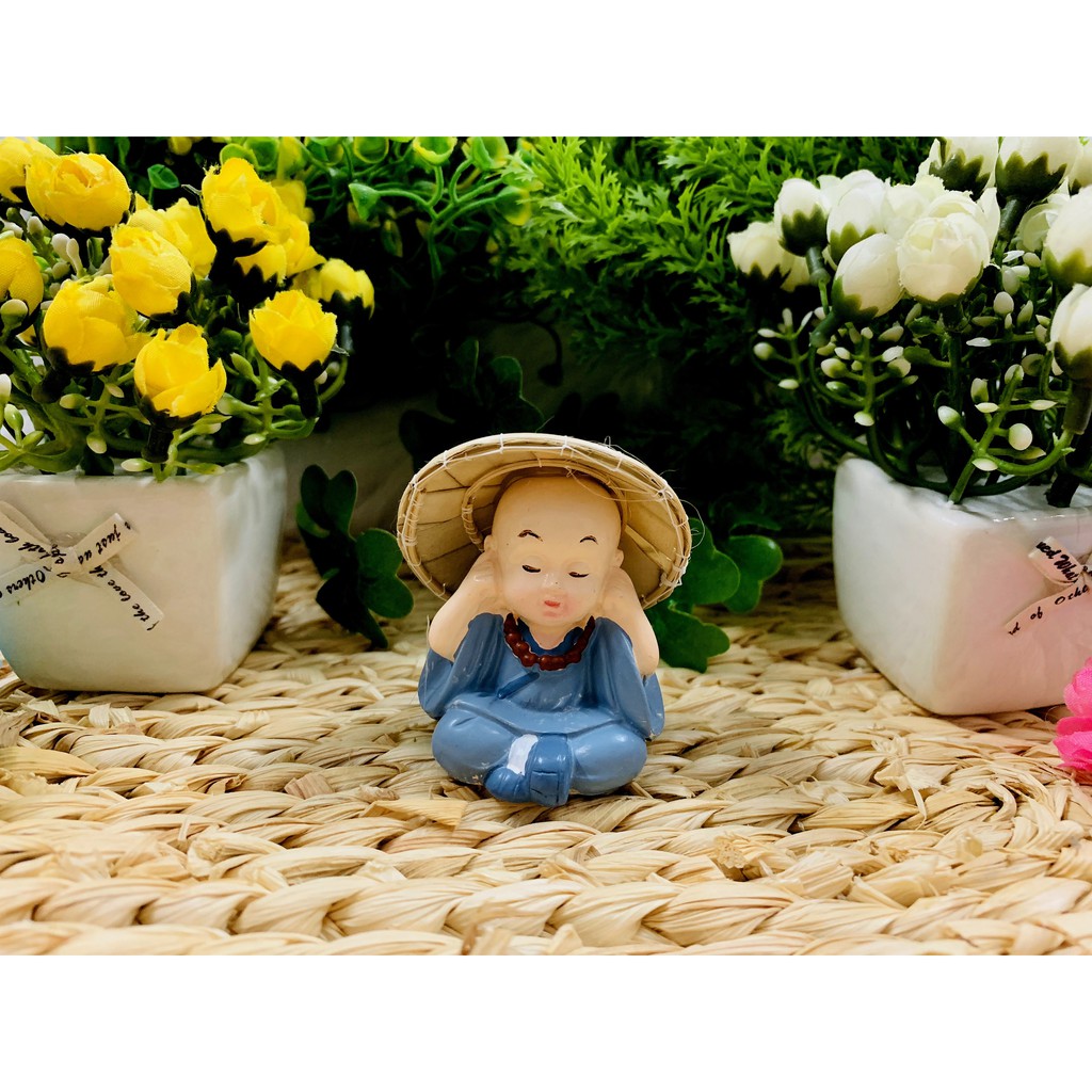 Bộ tượng tứ không đeo tràng hạt đội nón lá phong thuỷ Nhật Bản