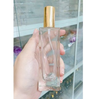 Chai chiết nước hoa vuông cao 50ml nắp vàng
