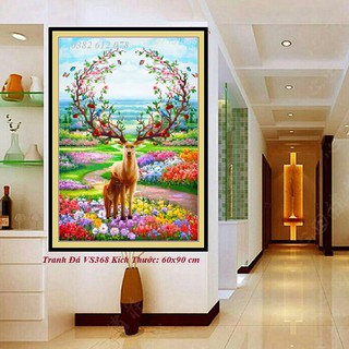 Tranh Đính Đá Con Hưu Tài Lộc Lâm Môn - Tranh Đá VS368 Cao Cấp Đá ABC