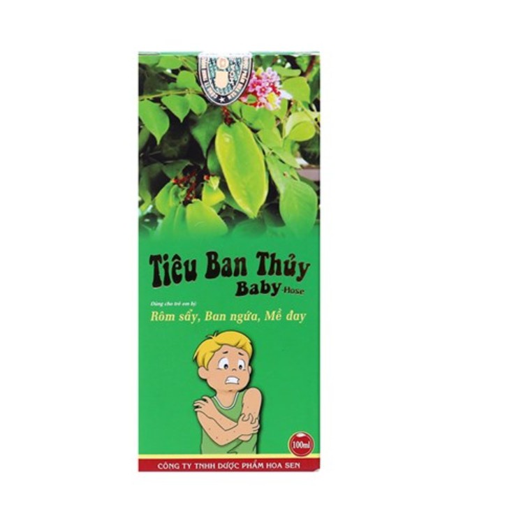 Tiêu ban thủy Baby chai 100ml hỗ trị mẩn ngứa mề đay dị ứng cho trẻ từ 3 tháng tuổi.