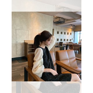 Váy dạ nữ phối voan tay