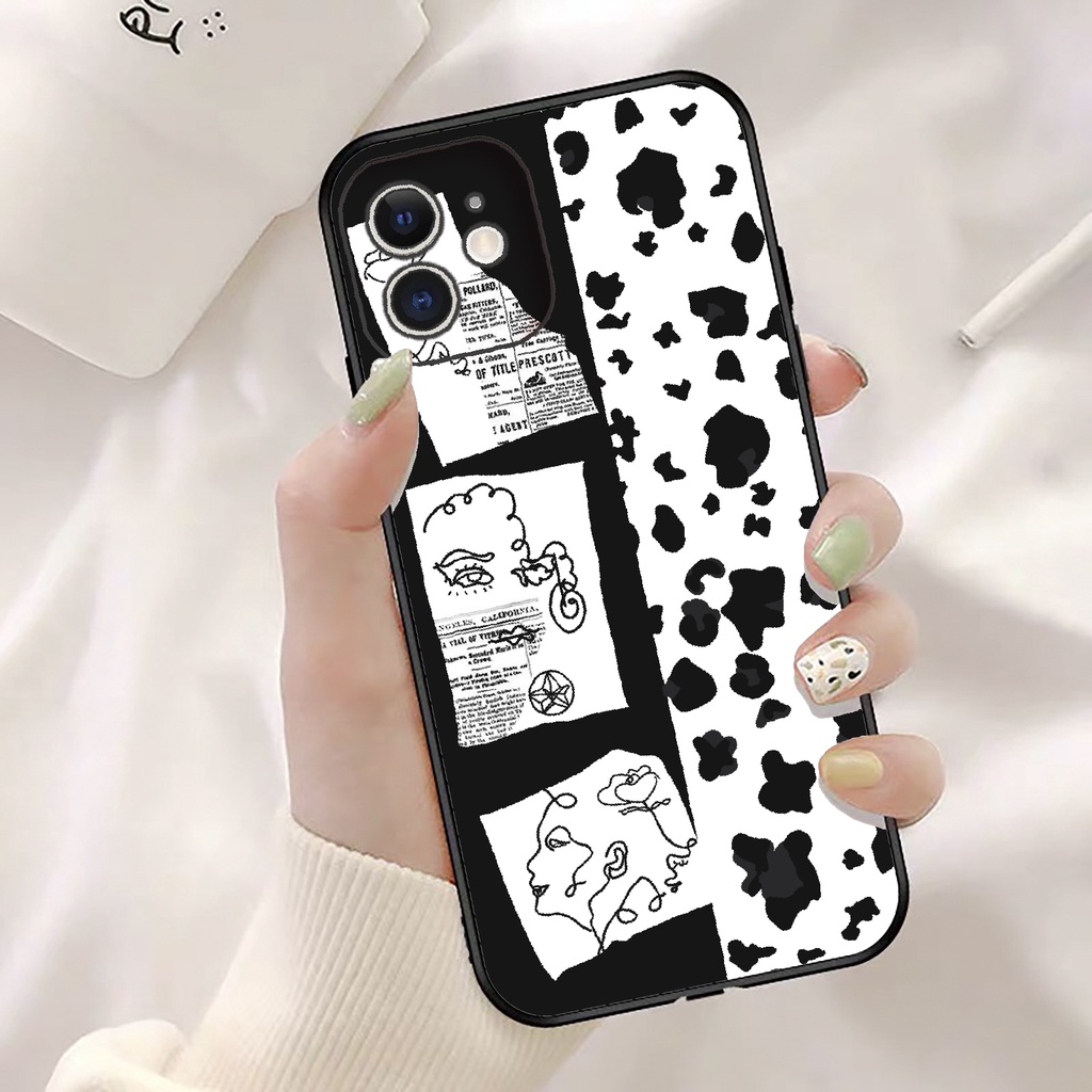 Ốp iphone lưng cứng bảo vệ cam hình bò sữa cực độc điện thoại 7 8 plus 6 6s x xs xr 11 pro max se2 12 mini 12 pro max