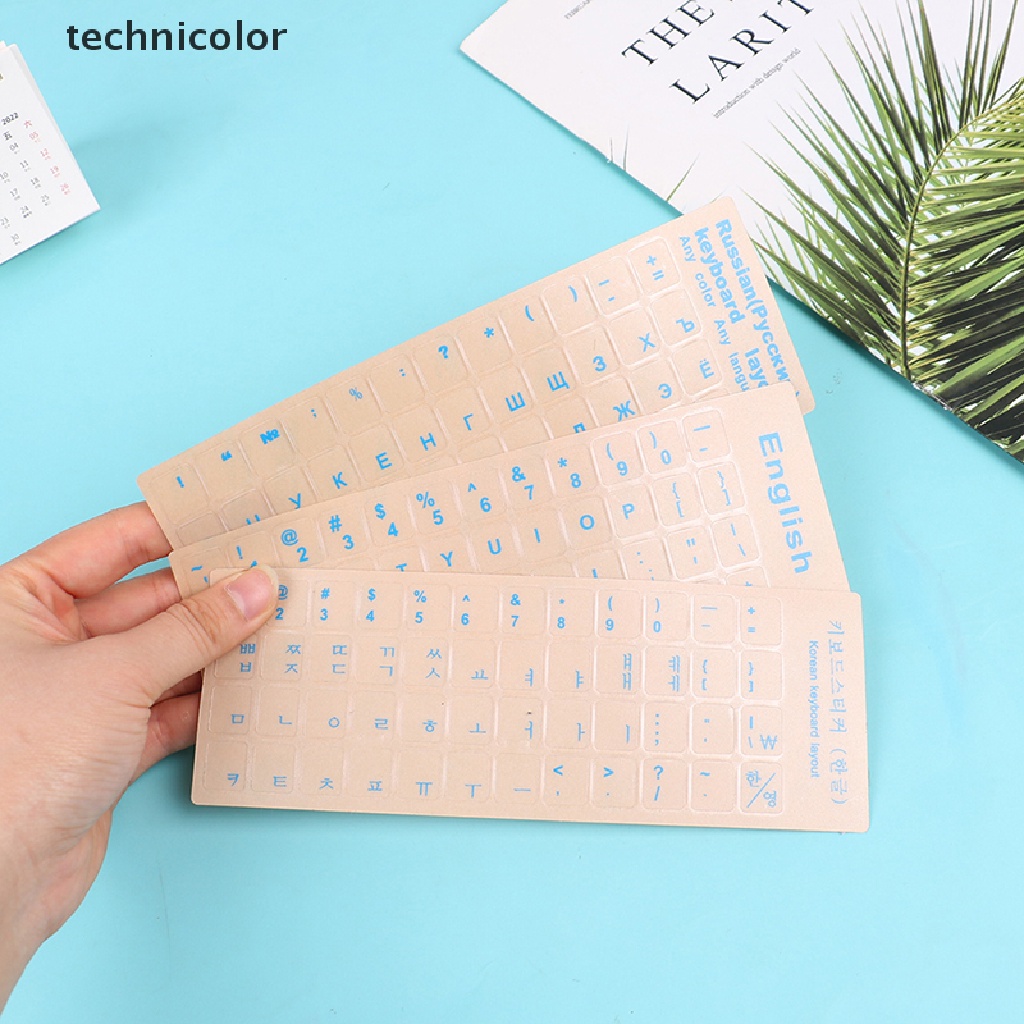 Miếng Dán Bàn Phím Trong Suốt In Chữ Tiếng Anh Nga Hàn Quốc