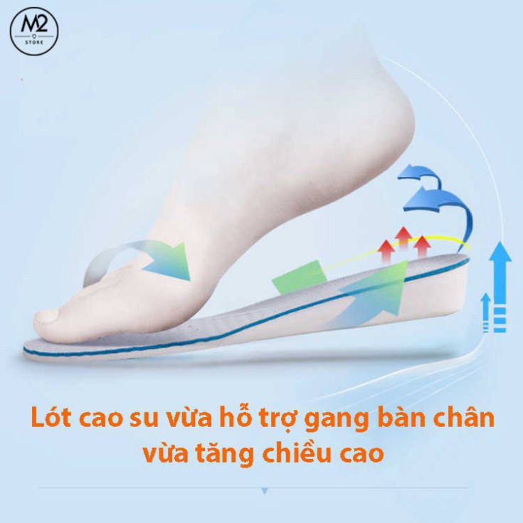 AS2 Q Cặp lót giày tăng chiều cao cao su độn đế nâng cao một,5-3cm - loại nguyên bàn chân - L13 13 AS2