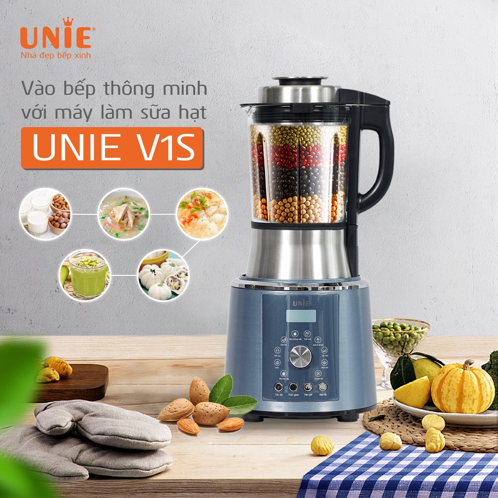 [Mã ELHA22 giảm 5% đơn 300K] Máy làm sữa hạt Unie V1S dung tích 1.75L, công suất lớn, động cơ mạnh mẽ