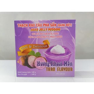 [Hộp 140g KHOAI MÔN] BỘT THẠCH RAU CÂU PHA SẴN [VN] 3K Agar Jelly Pudding Taro Flavour (btn-hk)