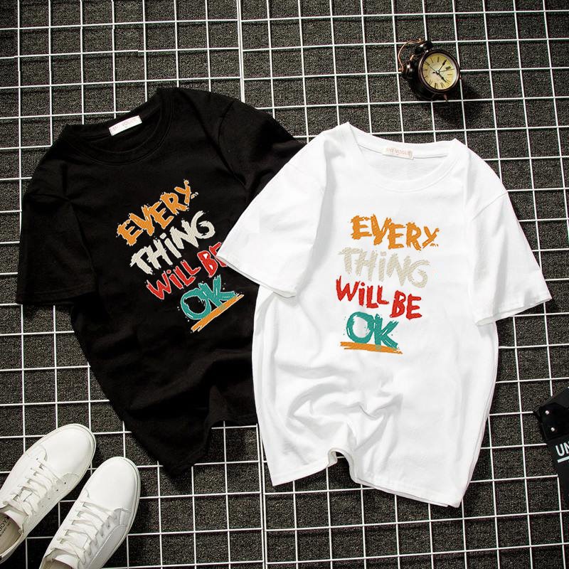 Áo thun tay lỡ chữ kiểu cá tính vải dày mịn 2020T3016