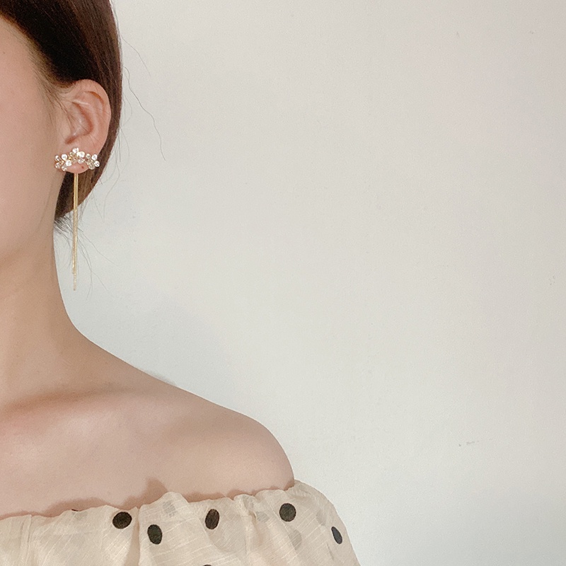 Bông Tai Thời Trang Hàn Quốc 2022 Họa Tiết Hoa Lấp Lánh