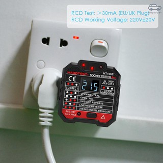 TP  HABOTEST Advanced GFCI Electric Socket Tester Automatic Neutral Live Earth Wire Testing Circuit Polarity Detecto