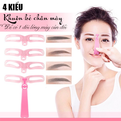 Bộ 4 Khuôn- 8 khuôn Kẻ Mày Cho người mới tập trang điểm Molangshop