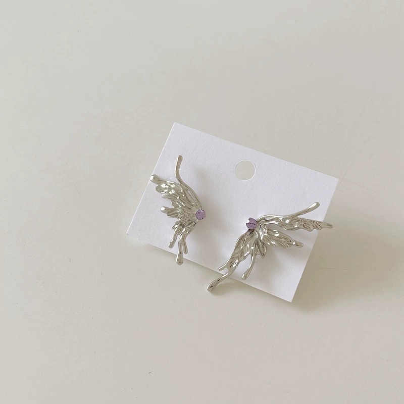 Bông Tai Hình Bướm Đính Đá Phong Cách Cổ Điển Sang Trọng