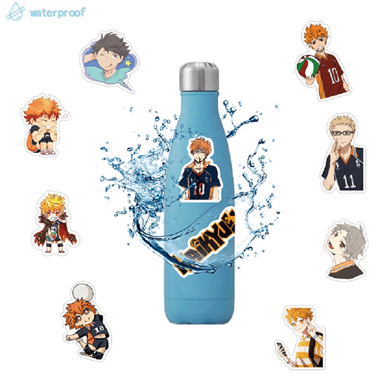 flowersqueen Bộ 52 miếng nhãn dán trang trí hình Haikyuu