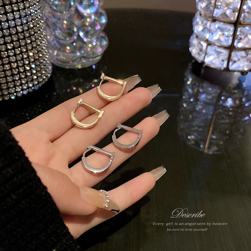 Khuyên Tai Hình Chữ D Thời Trang Cao Cấp Dành Cho Nữ 2022 F646