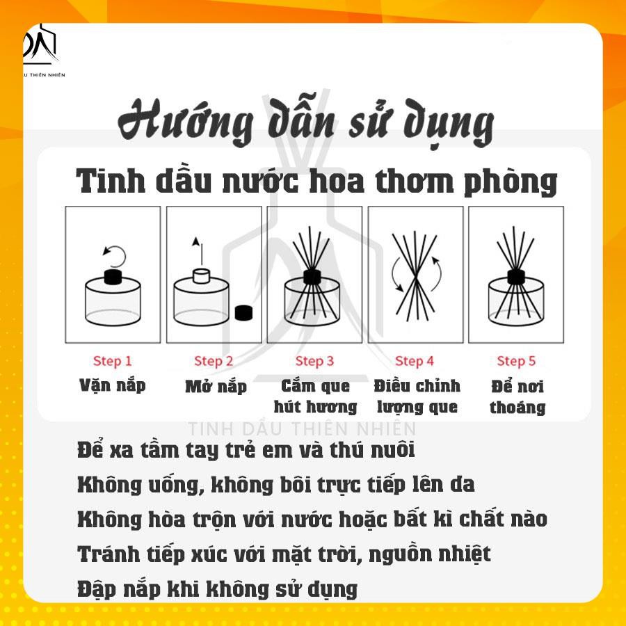 Tinh Dầu Thơm Phòng Thiên Nhiên 120ml  Que Gỗ Tự Khuếch Tán khử mùi không khí- TaMidi