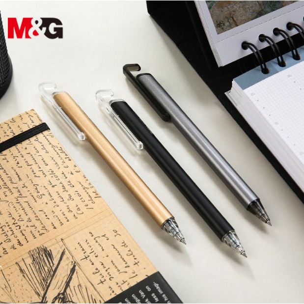 Bút Bi Mực Đen Ngòi 0.5MM Vỏ Kim Loại Chất Lượng Cao