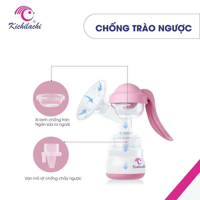 Máy Hút Sữa kichilachi Bằng Tay (Tặng 6 Túi Trữ Sữa 100ml)