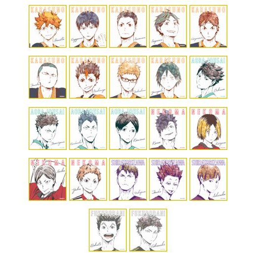Bộ 22 sticker anime Haikyuu!! size 5.5x5 cm