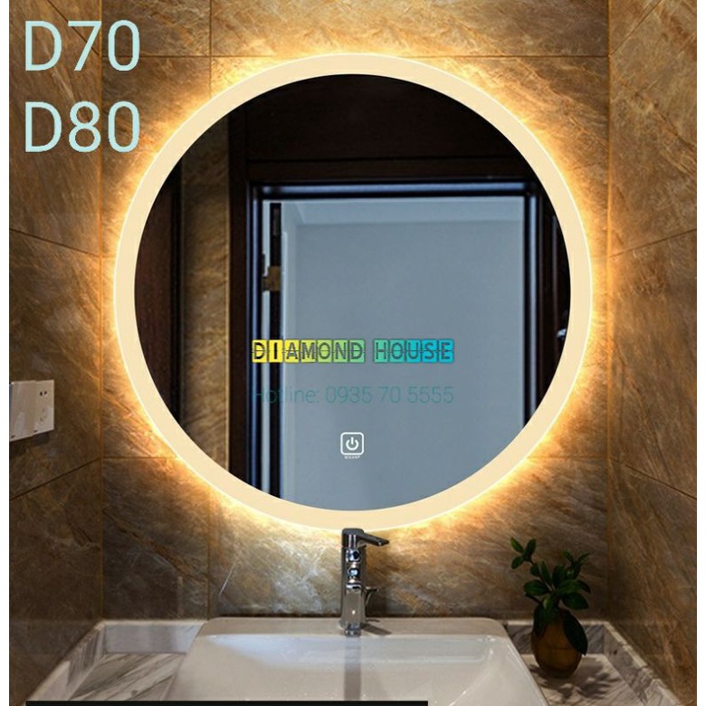 Gương LED cảm ứng cỡ lớn Diamond Mirror Max D70, D80 phôi Bỉ