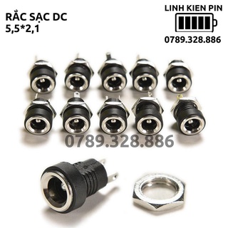Jack sạc dc, jack cái 5.5*2.1mm, lỗ khoan 10mm