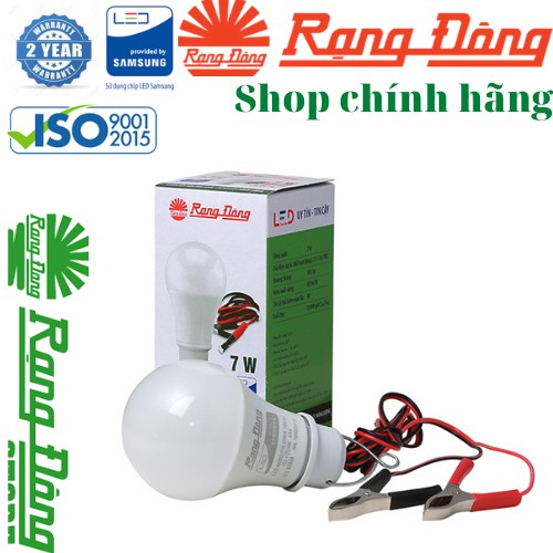 Bóng đèn Led Bulb kẹp bình Ắc Quy 7w/9w Rạng Đông 12v-24v DC