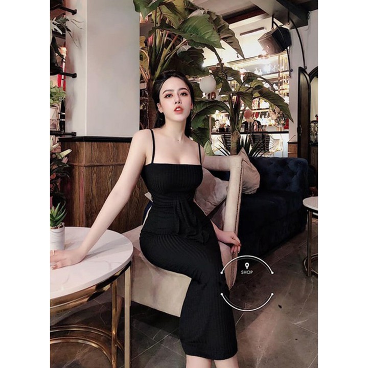 Đầm dự tiệc váy 2 dây cột nơ DAM0014