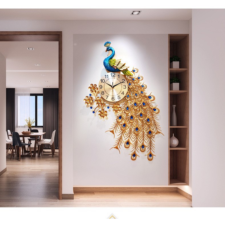 ĐỒNG HỒ TREO TƯỜNG TRANG TRÍ CHIM CÔNG HOA MAI CLK-MTL-688