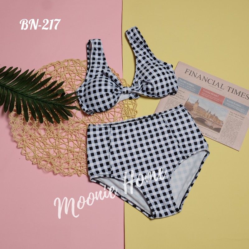 Bikini Nữ 2 Mảnh, Đồ Bơi, Áo Tắm Đi Biển Đẹp, Trẻ Trung Họa Tiết Kẻ Mã BN-217