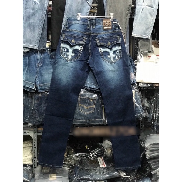 QUẦN JEANS ÔNG ĐỊA DÀI NAM ROCK TÚI HỘP MỚI MÀU XANH ĐẬM