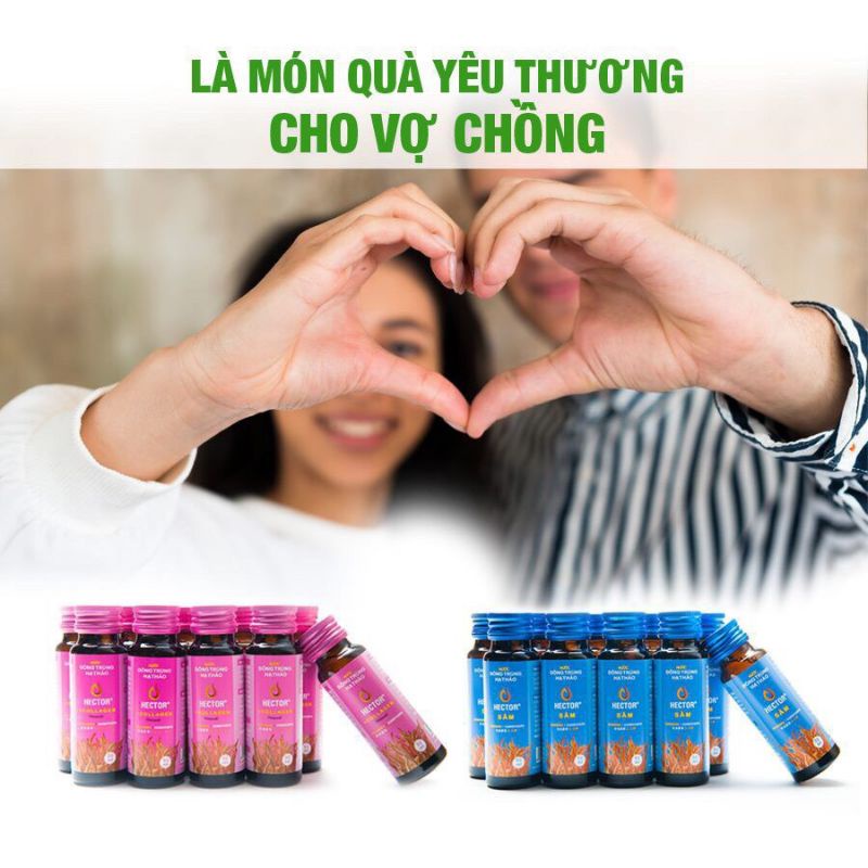 (CHÍNH HÃNG) 01 Hộp nước Đông Trùng Hạ Thảo Hector Sâm (10 chai/ hộp)